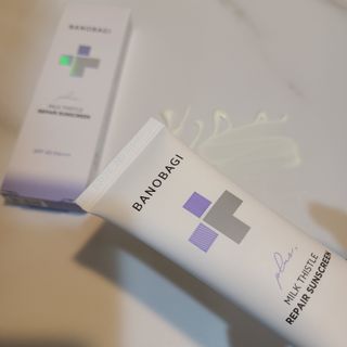 바노바기 코스메틱 바노바기 밀크씨슬 리페어 시카 선스크린 플러스 50ml — 4점을 준 리뷰어가 2023년 2월 올린 사용 사진