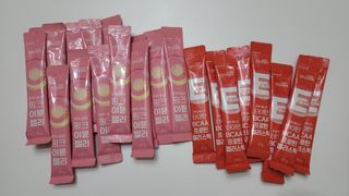 인디닥터 면역 생생 핑크 이뮨 젤리 + 타이탄 BCAA 프로틴 젤리스틱 — 4.5점을 준 리뷰어가 2022년 6월 올린 사용 사진