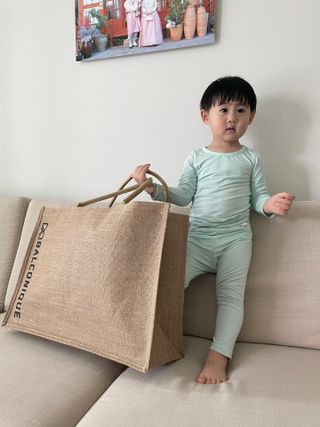 발코니크 다용도 주트백 빅사이즈 비치백 — 5점을 준 리뷰어가 2022년 2월 올린 사용 사진