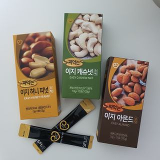 짜먹는 이지견과 짜먹는 이지아몬드, 짜먹는 이지허니피넛, 짜먹는 이지캐슈넛 각 10g X  10포 — 5점을 준 리뷰어가 2021년 1월 올린 사용 사진
