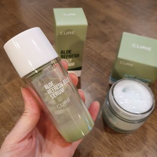 김정문알로에 큐어 큐어 알로에 리프레쉬 젤리 세럼, 큐어 알로에 하이드로 젤리 크림 — 5점을 준 리뷰어가 2021년 3월 올린 사용 사진