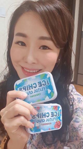 [아이스칩스] 무설탕 비건 자일리톨 캔디 7종 2개기준 — 3점을 준 리뷰어가 2021년 6월 올린 사용 사진