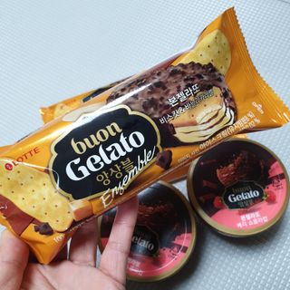 롯데제과 본젤라또 비스킷&바닐라카라멜바, 본젤라또 베리쇼콜라컵 — 4점을 준 리뷰어가 2021년 11월 올린 사용 사진