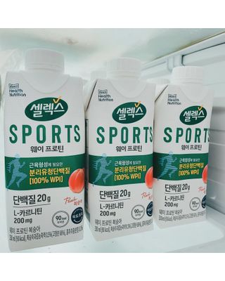 셀렉스스포츠 셀렉스 스포츠 웨이 프로틴 복숭아_ 330ml x 12팩 — 5점을 준 리뷰어가 2021년 7월 올린 사용 사진