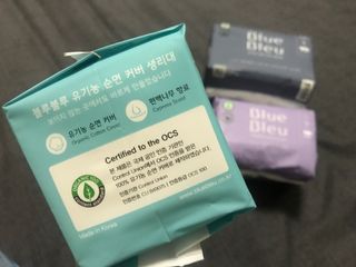 블루블루 유기농 순면 커버 생리대 — 5점을 준 리뷰어가 2021년 2월 올린 사용 사진
