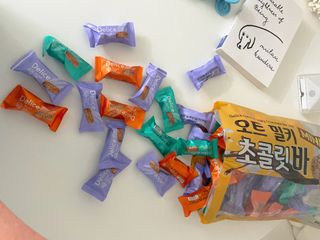 델리스 오트 밀키 초콜릿 바 — 5점을 준 리뷰어가 2022년 5월 올린 사용 사진