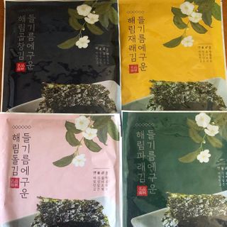 [해림맛김] 들기름에 구운 바삭바삭 김 4종 세트 + 1종 랜덤발송 총5개입 — 4.5점을 준 리뷰어가 2021년 2월 올린 사용 사진