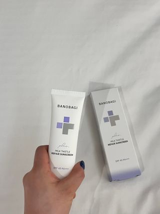 바노바기 코스메틱 바노바기 밀크씨슬 리페어 시카 선스크린 플러스 50ml — 5점을 준 리뷰어가 2023년 3월 올린 사용 사진