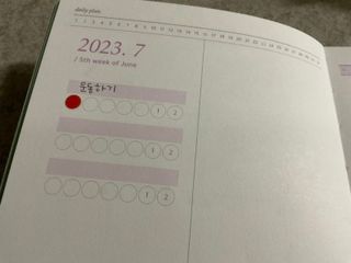 리훈 다이어리 2023년 이야기 펜 스티커 세트 그란데 6개월 하반기 — 5점을 준 리뷰어가 2023년 6월 올린 사용 사진