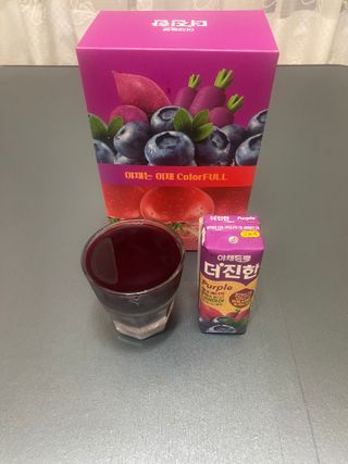 [롯데칠성] 야채듬뿍 더'진한 [롯데칠성] 야채는 이제 COLORFULL! 야채듬뿍  더 진한 레드 4개 +퍼플 4개 (총 8개) — 4.5점을 준 리뷰어가 2023년 6월 올린 사용 사진