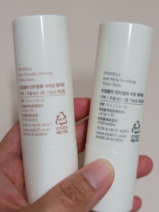 [트윙클라] 안티멜라 수딩 워터밤+안티링클 샤이닝 멀티밤 — 4점을 준 리뷰어가 2022년 6월 올린 사용 사진