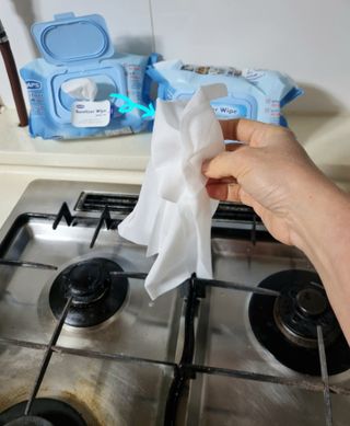 햅스 세균없는 주방 대형 2팩, HAPS sanitizer wipe — 5점을 준 리뷰어가 2022년 2월 올린 사용 사진