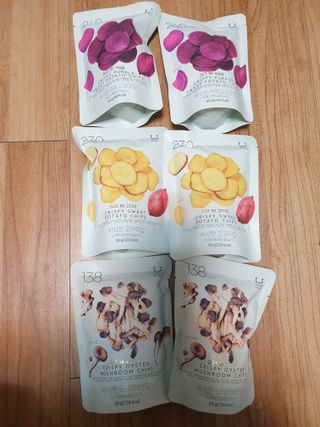 딜라이트 프로젝트 바삭한 원물칩 3종 고구마칩, 자색고구마칩, 느타리버섯칩 [총 6봉지] — 5점을 준 리뷰어가 2022년 3월 올린 사용 사진