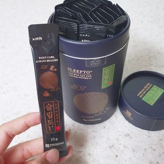 프리마인 자체 기업부설 연구소에서 찾아낸 건강한 수면의 비밀.  슬립토 플러스 30포 — 5점을 준 리뷰어가 2021년 11월 올린 사용 사진