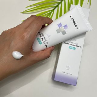 바노바기 코스메틱 바노바기 밀크씨슬 리페어 시카 폼 클렌저 플러스 120ml + 선스크린 플러스 50ml — 5점을 준 리뷰어가 2023년 8월 올린 사용 사진