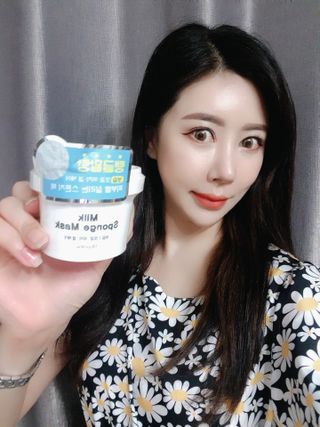 리더스코스메틱 리더스 밀크 스폰지 마스크 — 4.5점을 준 리뷰어가 2021년 6월 올린 사용 사진