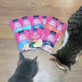 비타크래프트 고양이 수프 50g 3가지맛 x4팩씩 총 12팩 — 5점을 준 리뷰어가 2021년 8월 올린 사용 사진