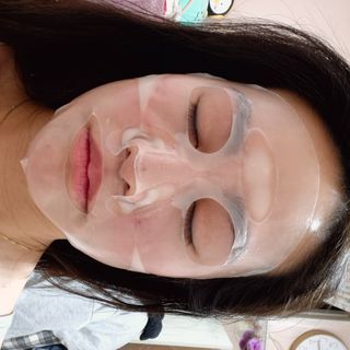 블로그 [웰더마] 프리미엄 사파이어 콜라겐 임팩트 피팅 마스크(4매입/1BOX) — 5점을 준 리뷰어가 2025년 4월 올린 사용 사진