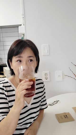 커스프 드립백 커피 G1원두 버라이어티팩 12g 12개입 — 5점을 준 리뷰어가 2022년 9월 올린 사용 사진