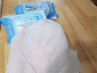 햅스 세균없는 주방 대형 2팩, HAPS sanitizer wipe — 3점을 준 리뷰어가 2022년 2월 올린 사용 사진