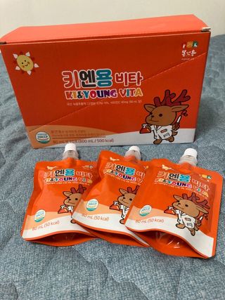 [몸엔용] 아이가 먹는 달콤 국산녹용 키엔용 비타  80ml x 10포 — 5점을 준 리뷰어가 2021년 7월 올린 사용 사진
