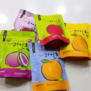 아비삭과일칩 5종 /딸기,사과,배,귤,무화과 5종 — 4점을 준 리뷰어가 2021년 4월 올린 사용 사진