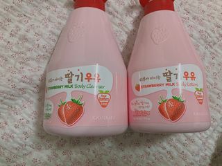 [과일나라] 피부가 마시는 딸기우유 바디클렌저&바디로션 — 4점을 준 리뷰어가 2022년 10월 올린 사용 사진