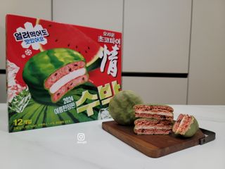 2024 오리온 여름한정판 초코파이 수박 / 후레쉬베리 멜론 / 멜론송이 — 5점을 준 리뷰어가 2024년 7월 올린 사용 사진
