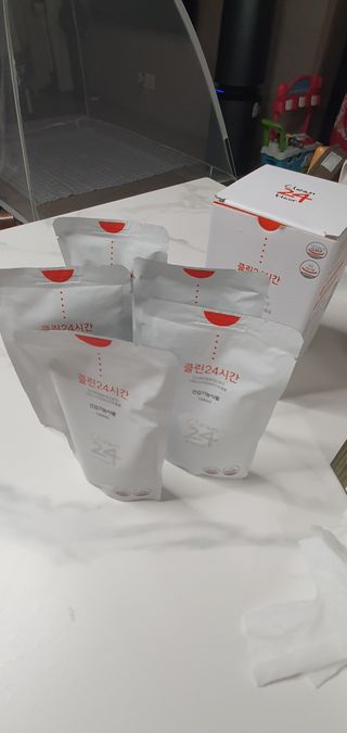 클린24시간 1BOX(5포) + 전용보틀(500ml) — 5점을 준 리뷰어가 2023년 7월 올린 사용 사진