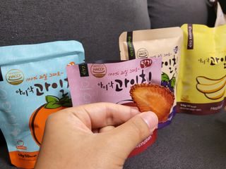 아비삭 과일칩 딸기, 감, 포도, 바나나 4종 — 5점을 준 리뷰어가 2021년 8월 올린 사용 사진