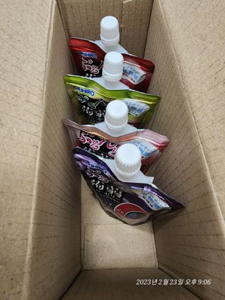 ORIHIRO 오리히로 곤약젤리 제로칼로리 130g 4종 4팩(맛별로 1팩씩) — 5점을 준 리뷰어가 2023년 3월 올린 사용 사진
