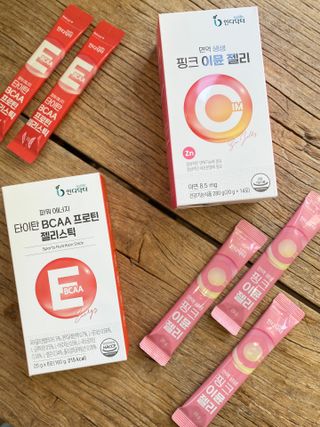인디닥터 면역 생생 핑크 이뮨 젤리 + 타이탄 BCAA 프로틴 젤리스틱 — 5점을 준 리뷰어가 2022년 5월 올린 사용 사진