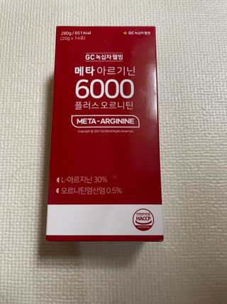 메타아르기닌 GC녹십자웰빙 메타 아르기닌 6000 플러스 오르니틴 — 5점을 준 리뷰어가 2022년 12월 올린 사용 사진