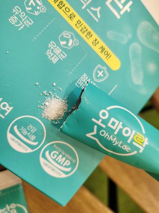 [유산균] 오마이락 장편한습관 프로바이오틱스 30P — 5점을 준 리뷰어가 2022년 11월 올린 사용 사진