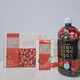 자연에온 몽모랑시 타트체리 3종 세트 구성 - 저분자콜라겐젤리, NFC 착즙주스 — 5점을 준 리뷰어가 2021년 7월 올린 사용 사진