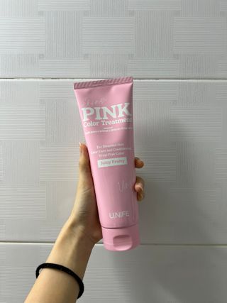 [유니프] 헤어 샤이니 핑크 컬러 트리트먼트240g — 5점을 준 리뷰어가 2023년 12월 올린 사용 사진