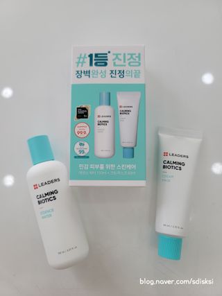 리더스코스메틱 리더스 카밍 바이오틱스 #1등 진정 기획세트 [에센스 워터150ml + 크림 마스크80ml] — 5점을 준 리뷰어가 2022년 10월 올린 사용 사진