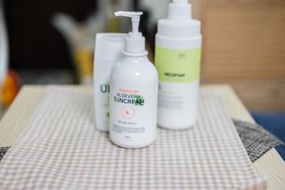 [닥터문] 프리미엄 알로에베라 선크림 500ml — 4점을 준 리뷰어가 2022년 7월 올린 사용 사진