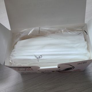JHWORLD 스누피 마스크 정품 스누피 KF-AD 국내 비말차단 아동용 성인용 일회용 덴탈마스크 50매 — 5점을 준 리뷰어가 2021년 6월 올린 사용 사진