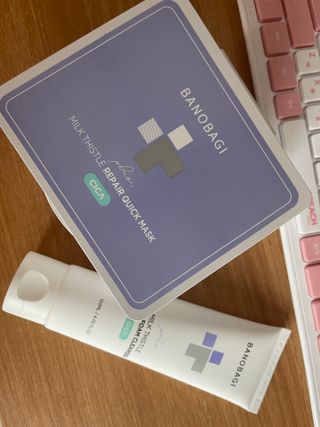 바노바기 코스메틱 바노바기 밀크씨슬 리페어 시카 폼 클렌저 플러스 120ml + 퀵 마스크 플러스 30매 — 5점을 준 리뷰어가 2023년 9월 올린 사용 사진