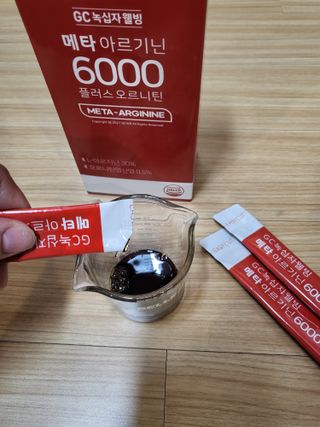 메타아르기닌 GC녹십자웰빙 메타 아르기닌 6000 플러스 오르니틴 — 4.5점을 준 리뷰어가 2022년 9월 올린 사용 사진