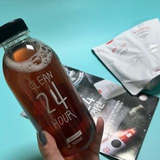 클린24시간 1BOX(5포) + 전용보틀(500ml) — 리뷰어가 2023년 2월 올린 사용 사진
