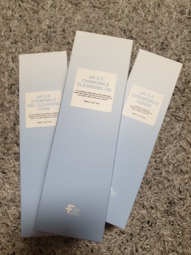 페브유 pH5.5 캐모마일 젤 클렌징 폼 + 클렌징 오일 + 토너 3종 세트 리뷰 사진
