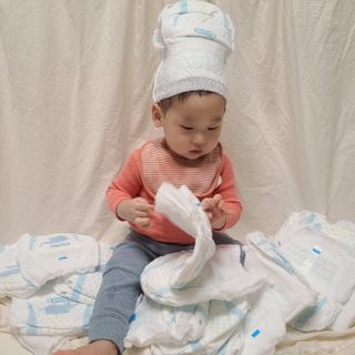 오브맘 밤 프리미엄 아기 기저귀 팬티형 밴드형 — 5점을 준 리뷰어가 2021년 1월 올린 사용 사진