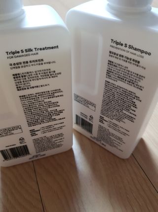 트리플에스 탈모 샴푸 275ml + 실크 트리트먼트 275ml — 4점을 준 리뷰어가 2021년 2월 올린 사용 사진