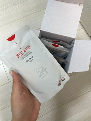 클린24시간 1BOX(5포) + 전용보틀(500ml) — 5점을 준 리뷰어가 2022년 8월 올린 사용 사진