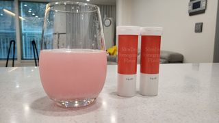 [슬림드랍 석류맛] 건기식 다이어트 보조제 겸 비타민 — 5점을 준 리뷰어가 2022년 3월 올린 사용 사진