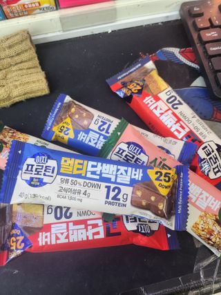 이지프로틴바 3종x각 2ea (고단백질바, 멀티단백질바, 식물성단백질바) — 5점을 준 리뷰어가 2024년 2월 올린 사용 사진