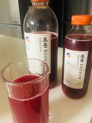 트롯전통식혜 트롯레드비트식혜 1리터 +500리터 — 5점을 준 리뷰어가 2021년 5월 올린 사용 사진
