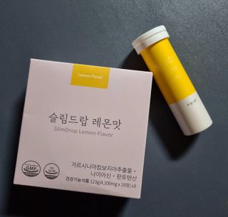 [슬림드랍] 건기식 다이어트 보조제 겸 비타민 — 4.5점을 준 리뷰어가 2021년 12월 올린 사용 사진